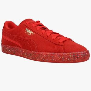 Red Puma size 7 Suede Mono Triplex Lace Up Sneakers